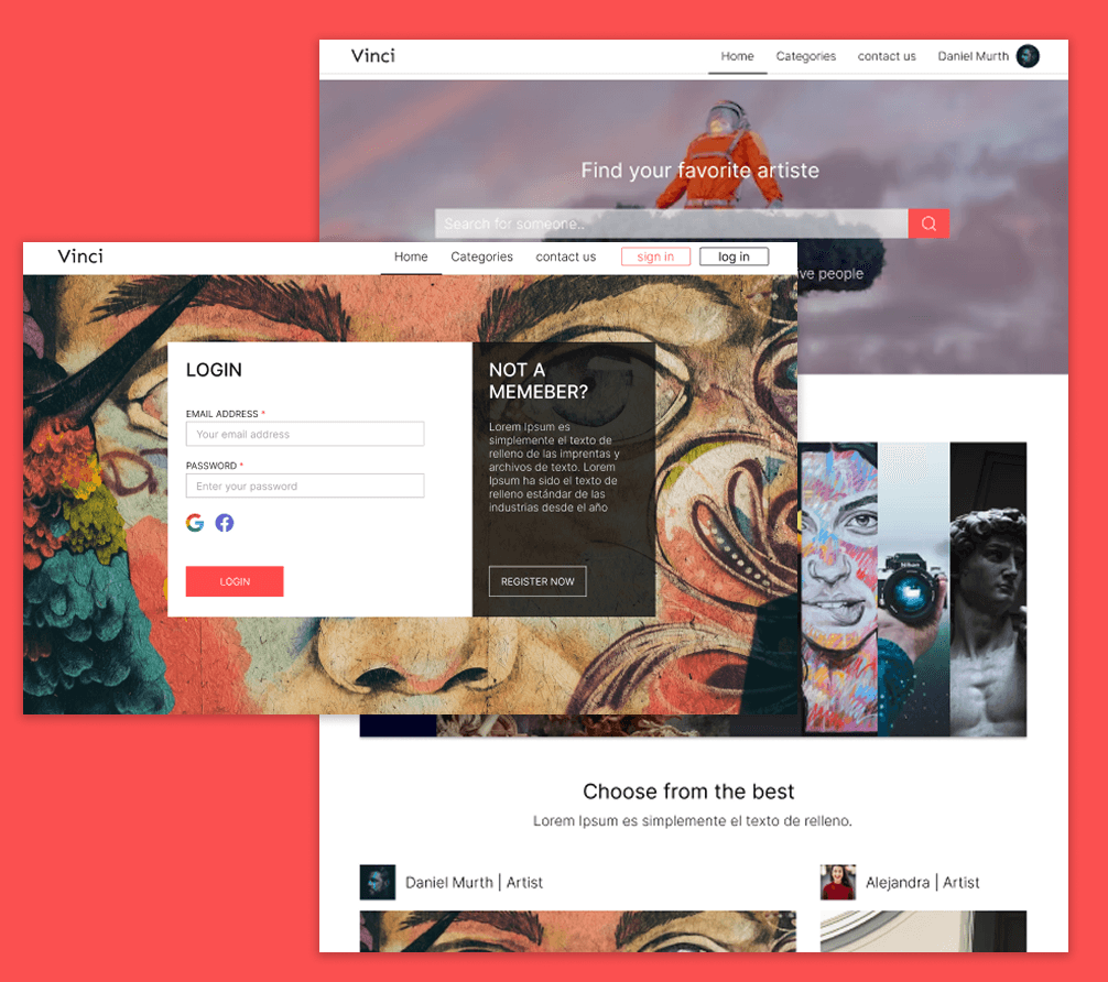 Vinci — Espacio de portafolio para artistas
